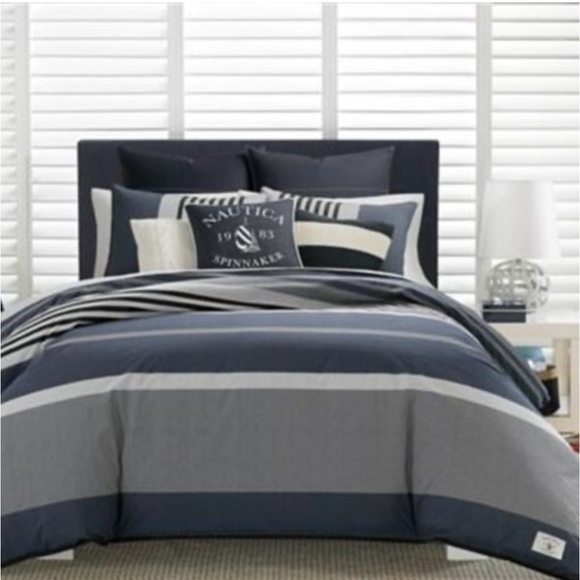Nautica Other - Nautica Rendon Cotton Grey Duvet Cover Set Queen